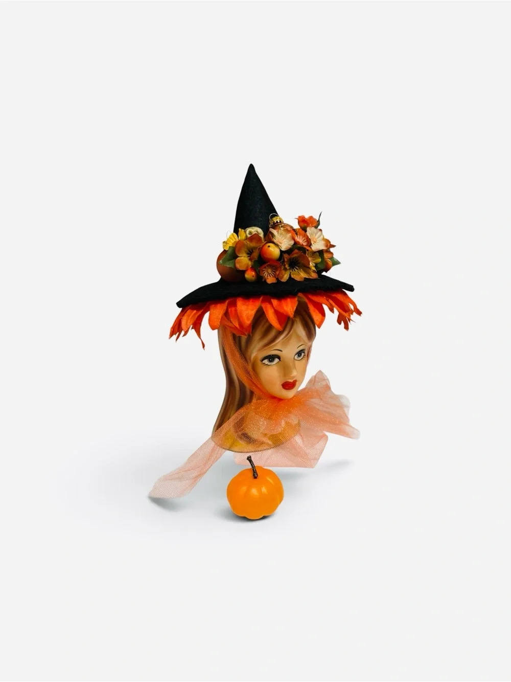 OOAK Fall Teen Witch Head Vase made by Me!